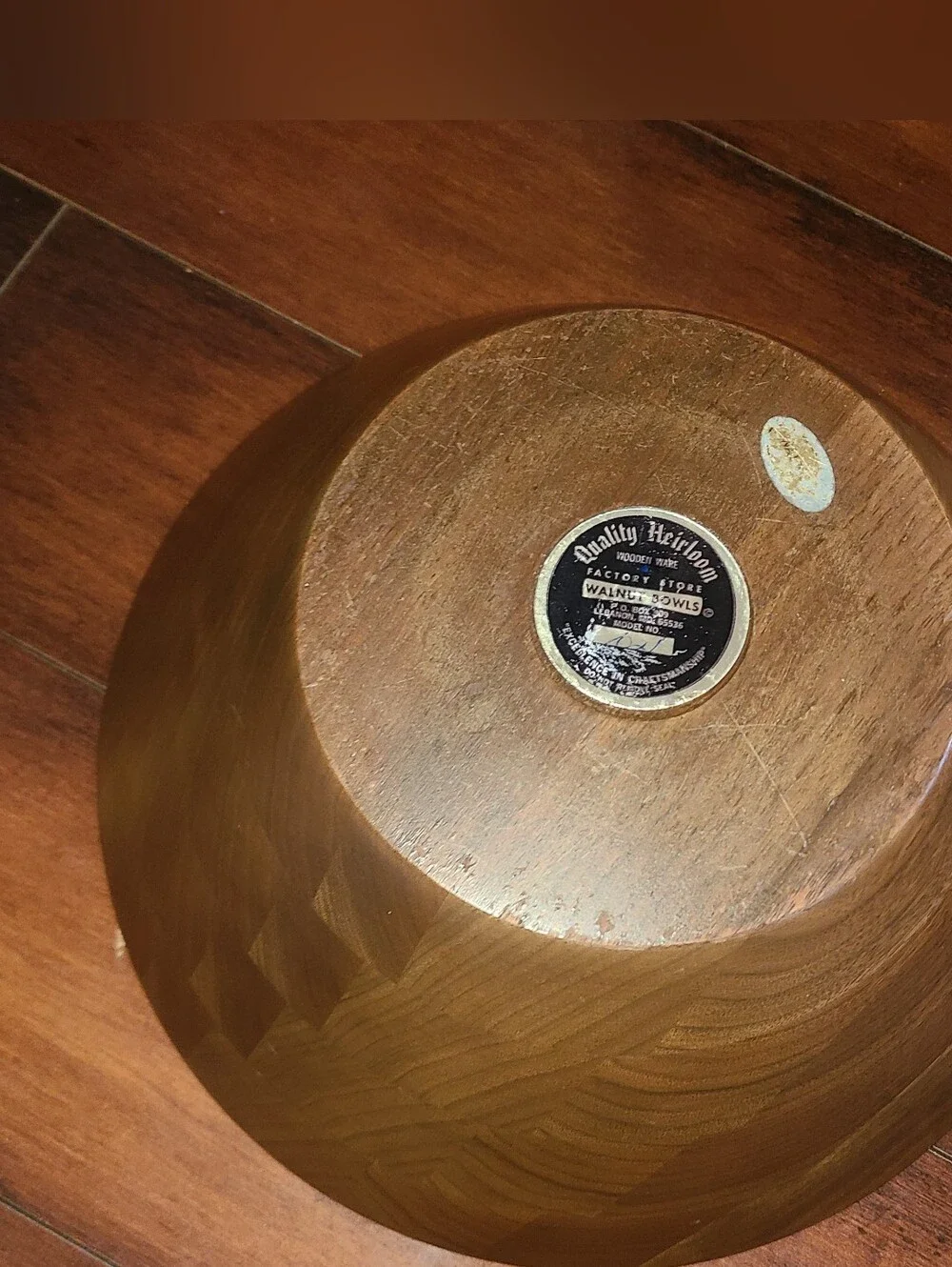 Vintage Mid-Century Quality Heirloom Solid Walnut Wood Salad Bowl 12